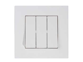 Выключатель 3-клав. (скрытый, винт. зажим) белый, RITA, MUTLUSAN
