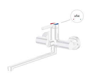 Смеситель для ванны (Lt) D35, серия Lotus белый, a-five