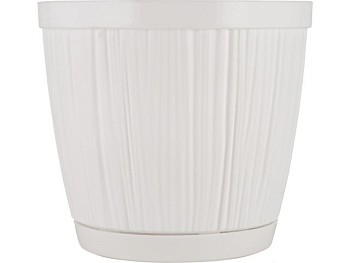 Горшок для цветов с прикорневым поливом, 1,8 л., Barcelona, белый, InGreen