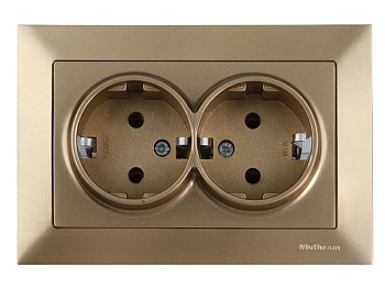 Розетка 2-ая (скрытая, с/з) золото, DARIA, MUTLUSAN