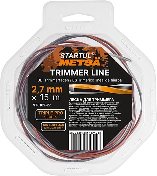 Леска ф 2.7 мм х 15 м витой квадрат сеч. TRIPLE PRO STARTUL METSA