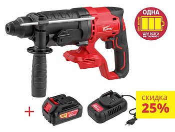 Аккум. перфоратор WORTEX CRH 1824 в кор.+АКЦИЯ (зарядное и аккумулятор в комплекте)