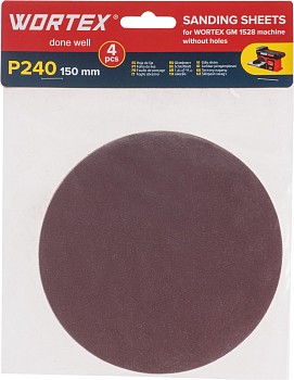 Шлифлист 150мм P240 без отв. 4 шт. для станка WORTEX GM 1528