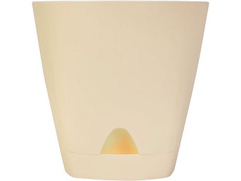 Горшок для цветов с прикорневым поливом, 4 л., Amsterdam, сливочный, InGreen