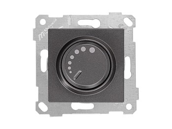 Выключатель поворотный (диммер) (скрытый, без рамки, винт. зажим, 600Вт) дымчатый, RITA, MUTLUSAN