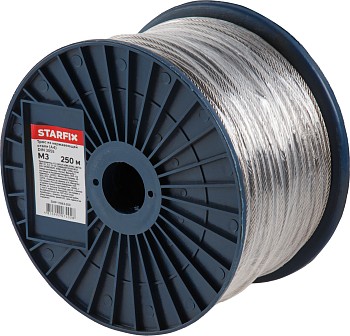 Трос М3 нерж.сталь (А4), DIN 3055 (бухта 250м) STARFIX