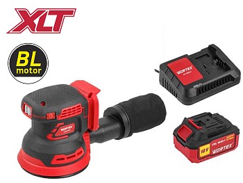 Аккум. эксцентриковая шлифмашина WORTEX COS 1218 E в кор. ALL1 XLT c акб и з/у в кор. БЕСЩЁТ., 18В,