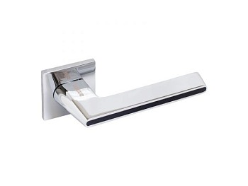 Ручка дверная АЛЛЮР АРТ "АДЕЛЬ" CP/темно-серое дерево (852TSD) хром/тем-сер.дер. ЗАЩИТ.ПЛЕНКА