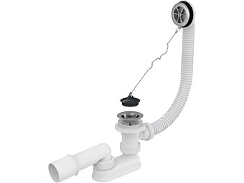 Сифон для ванны хромированный, Alcaplast