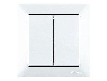 Выключатель 2-клав. (скрытый, пруж. зажим) белый, DARIA, MUTLUSAN