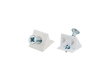 Фиксатор задней стенки с саморезом, белый STARFIX