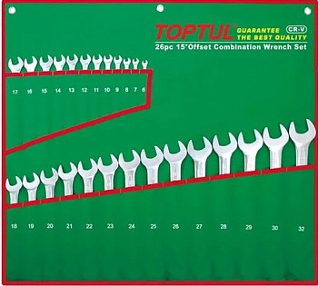 Набор ключей комбинир. 6-32мм 26шт TOPTUL