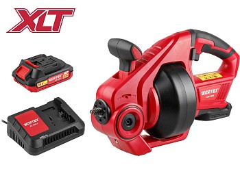 Аккум. прочистная машина WORTEX CDC 1855 в кор. ALL1 XLT SET 0-550 об/мин, трос 7,6 м.