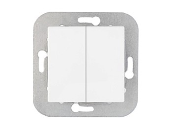 Выключатель 2 клав. (cкрытый, 10А) белый, Уют, Bylectrica