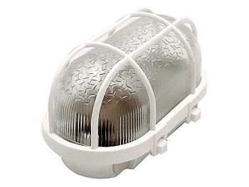 Светильник овал/белый/решетка 60Вт, IP53 (НБП 01-60-002) Юпитер