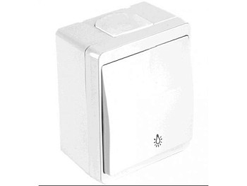 Выключатель кнопочный (открытый) белый, NEMLIYER, MUTLUSAN