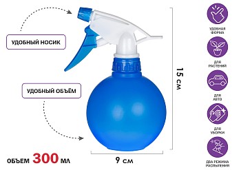 Опрыскиватель ручной 0,3л с пульверизатором, PERFECTO LINEA