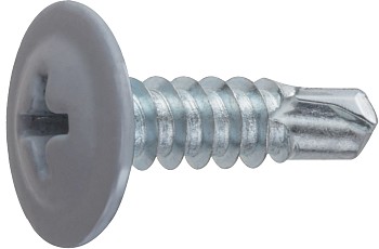 Саморез 4.2х19 мм с прессшайбой, цинк, со сверлом, RAL 7004 (150 шт в пласт. конт.) STARFIX