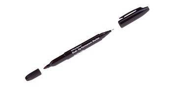 Маркер перманентный двухсторонний OfficeSpace черный, пулевидный, 0,8/2,2мм