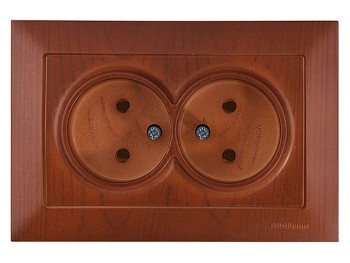 Розетка 2-ая (скрытая, б/з, керамика) вишня, DARIA, MUTLUSAN