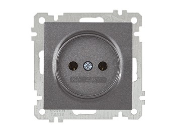 Розетка 1-ая (скрытая, без рамки, б/з) дымчатая, DARIA, MUTLUSAN