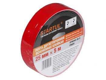 Лента двухсторонняя вспененная клейк. 25ммх5м STARTUL PROFI