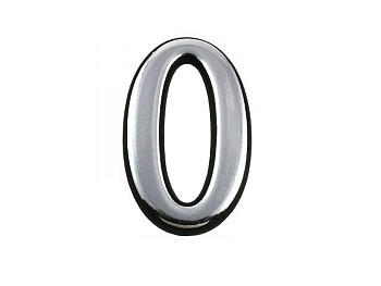 Цифра дверная АЛЛЮР пластик "0" хром