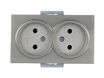 Розетка 2-ая (скрытая, б/з) титан, DARIA, MUTLUSAN