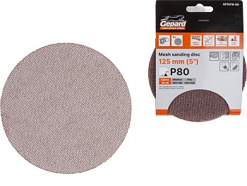 Шлифлист 125мм круг Р80 сетка, самосцепл. 5шт. GEPARD (GP5019-80)