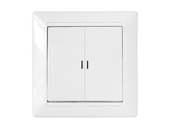 Выключатель 2 клав. (cкрытый, 10А) со световой индикацией, белый, Стиль, BYLECTRICA