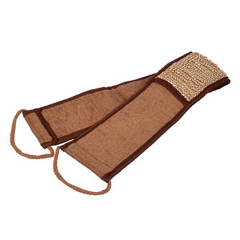 Мочалка из рами, лента с сегментами хлопка с веревочными ручками, 66х8,5 см, "Банные штучки"