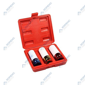 Набор тонкостенных удлиненных головок 1/2" (3 предмета) Хорекс Авто HZ 24.1.003