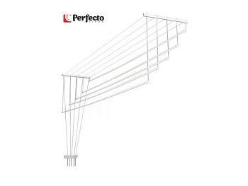 Сушилка для белья потолочная алюминиевая телескоп. 1,0-1,8 м, 5 стержней, белая, PERFECTO LINEA