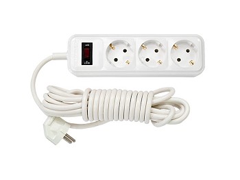 Удлинитель бытовой 3,5м (3 роз., 2.5кВт, с/з, ПВС 3х0,75) Bylectrica
