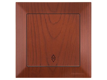 Выключатель проходной 1-клав. (скрытый, пруж. зажим) вишня, DARIA, MUTLUSAN