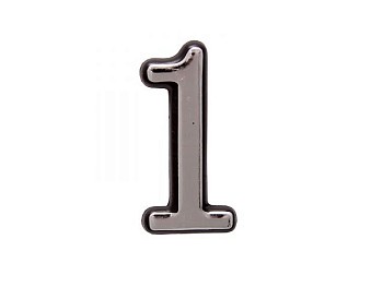 Цифра дверная АЛЛЮР пластик "1" хром