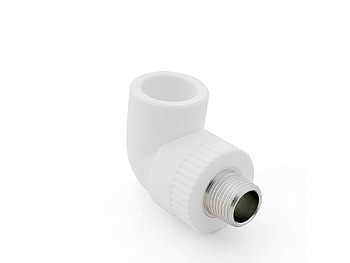 Колено ПП комб. нар. 20х1/2", бел. РТП
