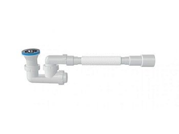 Сифон для душевого поддона низкий h120мм, выпуск 70мм, с гибкой трубой 1 1/2"-40/50мм, AV Engineerin