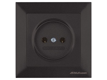 Розетка 1-ая (скрытая, б/з) черная, DARIA, MUTLUSAN
