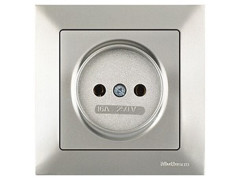 Розетка 1-ая (скрытая, б/з) титан, DARIA, MUTLUSAN