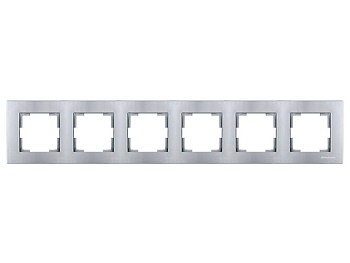 Рамка 6-ая горизонтальная серебро, RITA, MUTLUSAN