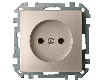 Розетка 1-ая (скрытая, б/з) шампань, Стиль, Bylectrica