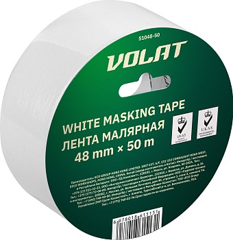 Лента малярная 48ммх50м белая ВОЛАТ