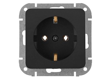 Розетка 1-ая (скрытая, с/з) карбон, Astrum, BYLECTRICA