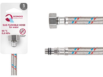 Подводка гибкая, SUS, иголка м10 короткая - гайка 1/2" 120 см ECONOCE