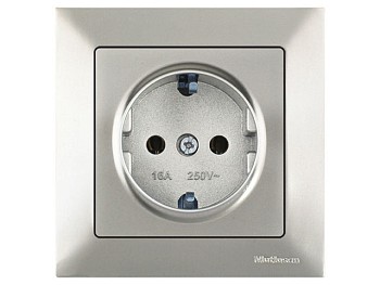 Розетка 1-ая (скрытая, с/з) титан, DARIA, MUTLUSAN