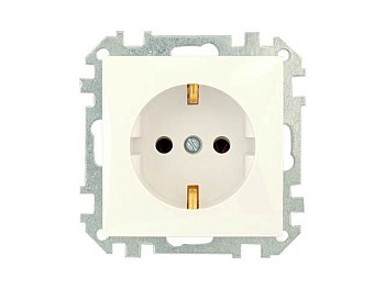 Розетка 1-ая (скрытая, с/з) бежевая, Стиль, BYLECTRICA
