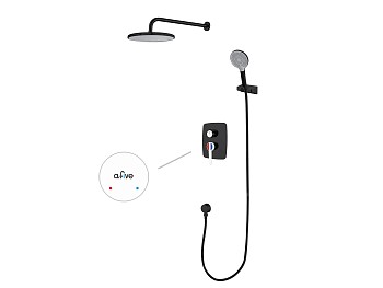 Душевая система (Lt) D35, серия Rose черный + белый, a-five