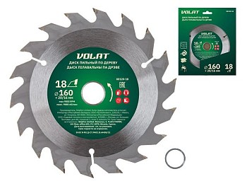 Диск пильный 160х20/16 мм 18 зуб. по дереву ВОЛАТ