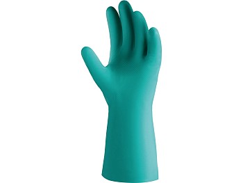 Перчатки К80 Щ40 нитриловые Atom Oil защитные промышленные, р-р 7/S, зеленые, JetaSafety